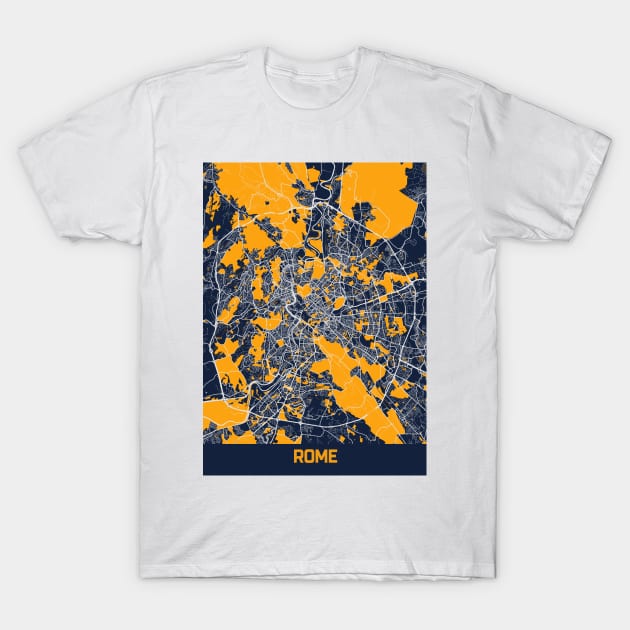 Rome - Italy Bluefresh City Map T-Shirt by tienstencil